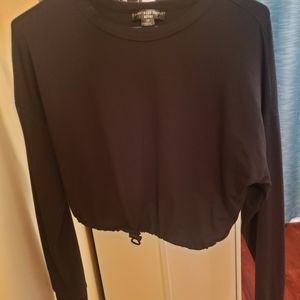 Long Sleeve Black Crop Top